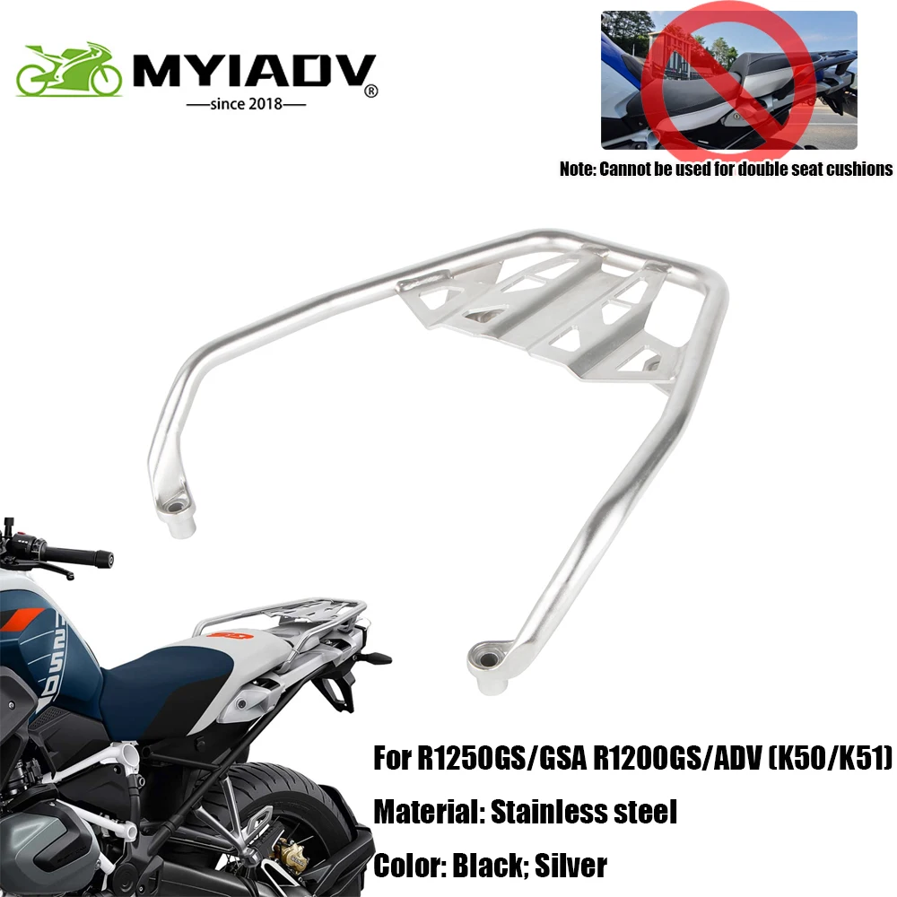 For BMW R1200GS R1250GS LC ADV GS1250 Adventure 2014-2023 Rear Luggage Top Case Rack Bracket Stainless Steel Short Trunk Support