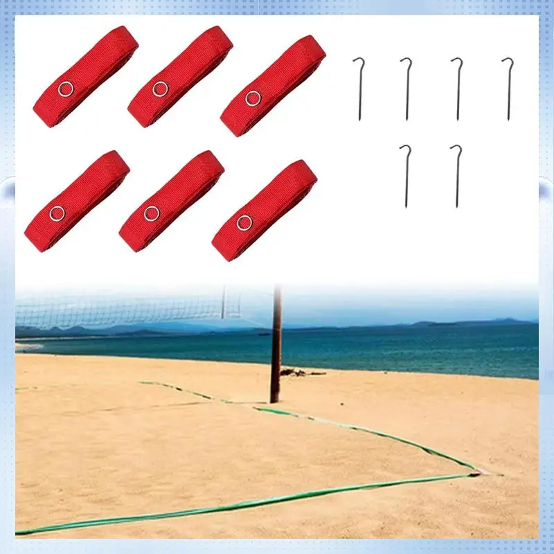 

BA-6 шт., оборудование для пляжного волейбола, портативный маркер с красными линиями, маркер для тренировок по песку, пляжный спорт на открытом воздухе