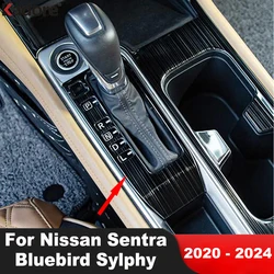 For Nissan Sentra Bluebird Sylphy 2020-2023 2024 Steel Car Center Console Gear Shift Box Panel Cover Trim Interior Accessories