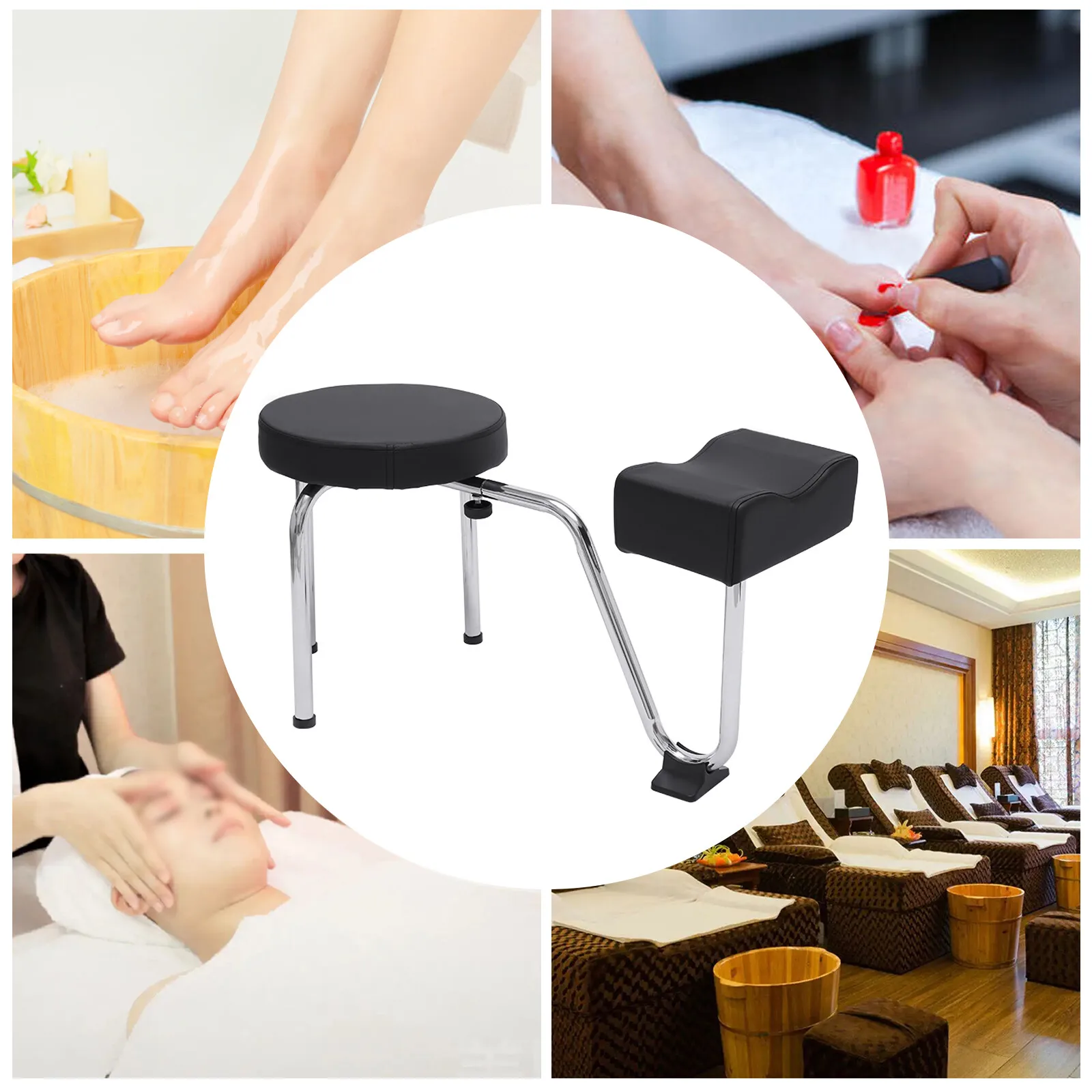 

Portable Salon Spa Pedicure Stool Foot Rest Stool Chair Height Length Adjustable