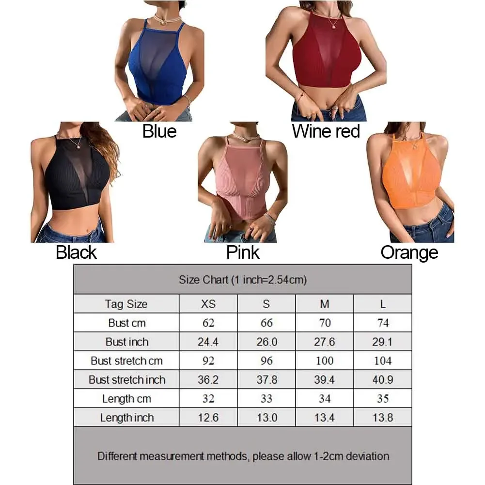Brand New For Casual Outings Hot Girl Vest Hollow Thin Straps Solid Color Bandeau Collar Casual Style Daily Wear image 5