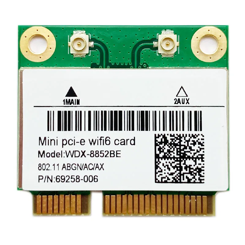 Wifi 6 Realtek RTL8852BE Network Card 1800Mbps BT 5.0 Dual Band Wireless Wi-Fi Adapter 802.11ac/ax 2.4G/5Ghz MU-MIMO PCIe