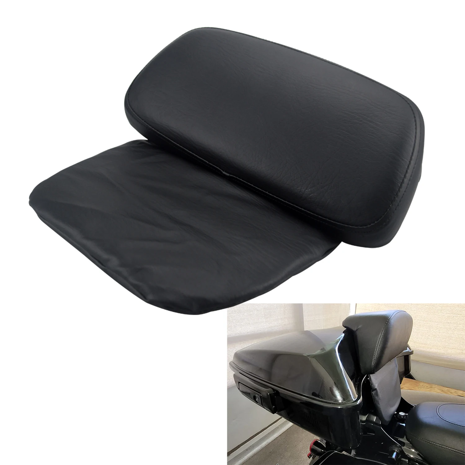 Motorcycle Chopped Razor Tour Pack Backrest Pad For Harley Touring Road King Street Glide Road Glide Tri Glide 2014-2024 Black