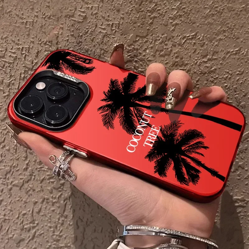 Coconut Pattern Hard Back Cover For Funda iphone 15 14 13 12 11 Pro 15Pro 14Pro 13Pro Max X XS X S Max Phone Case Coque