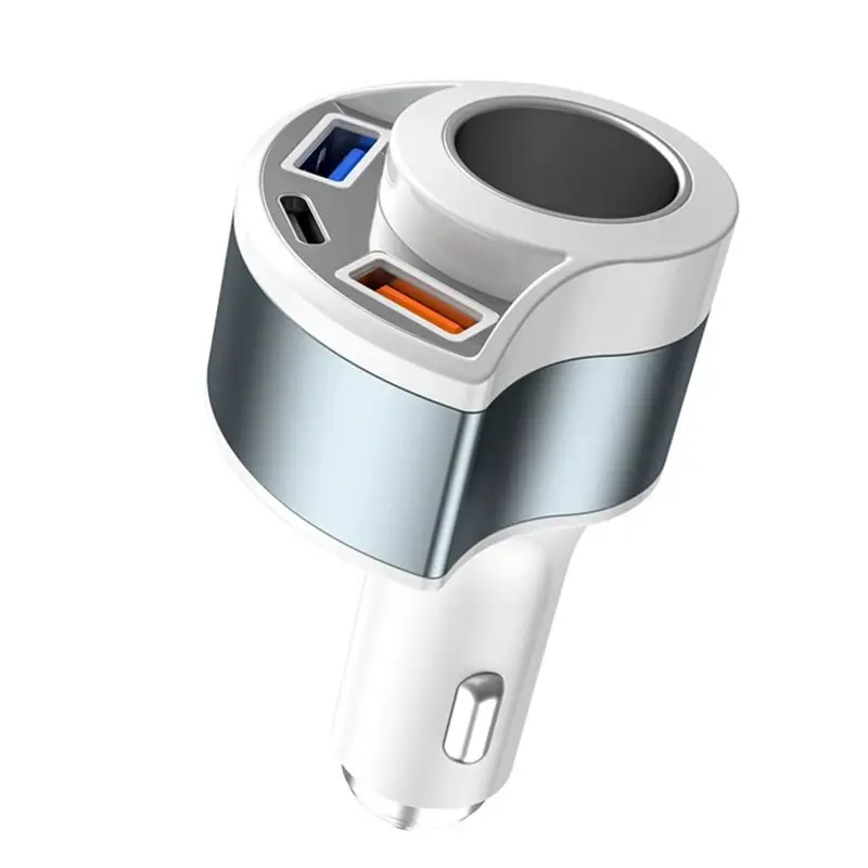 Car With Cigarette Lighter Splitter Socket Fast Charging Multi Port Vehicle Power Adapter Type C Dual USB
