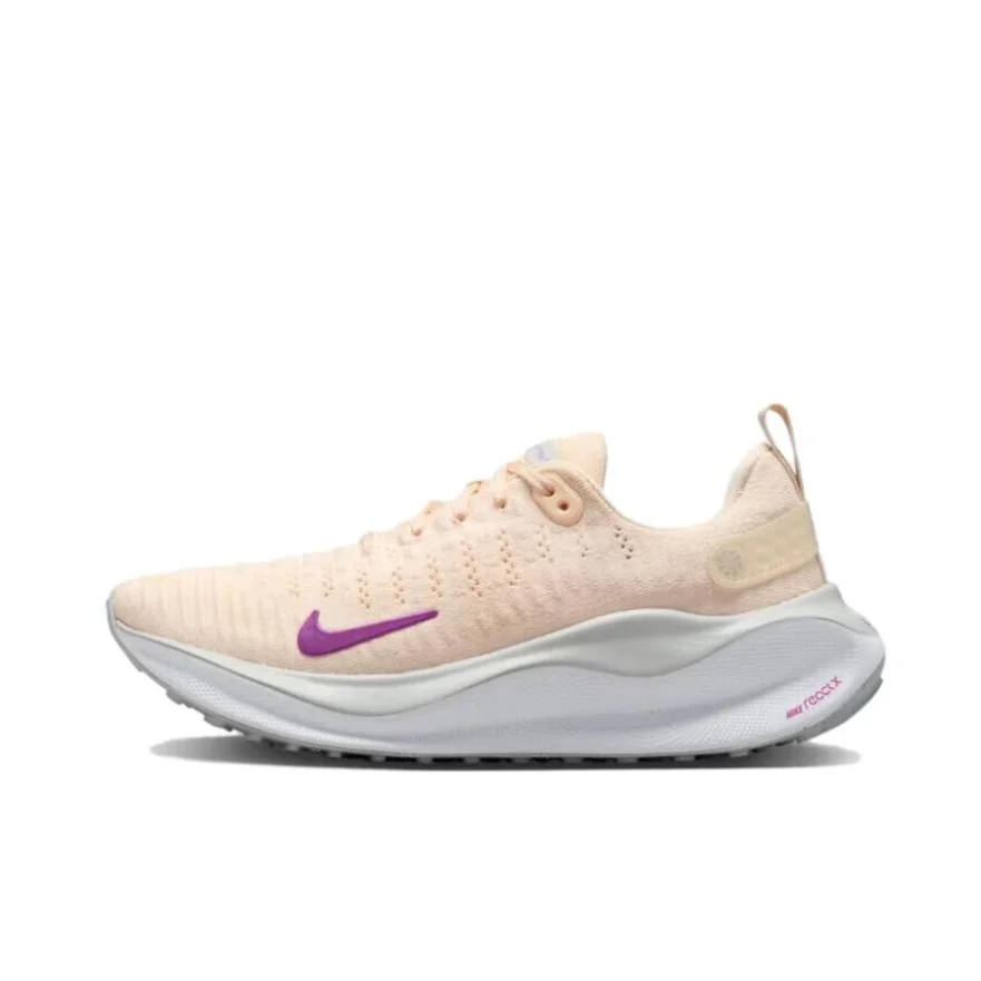Nike Beige React Infinity Run FLyknit 4 Women's Low Top Casual Running Shoes Comfortable Breathable Sneakers