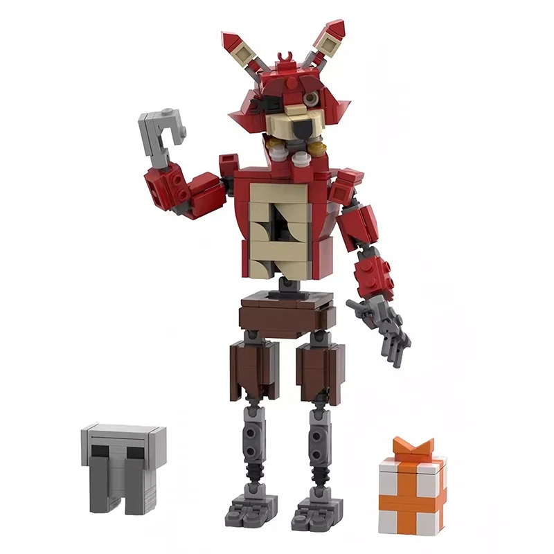 Bricklink MOC 아이디어 다섯 밤 공포 게임 Freddyed 액션 피규어 Fredbear Foxy Puppet 빌딩 블록 아이 장난감 할로윈 선물