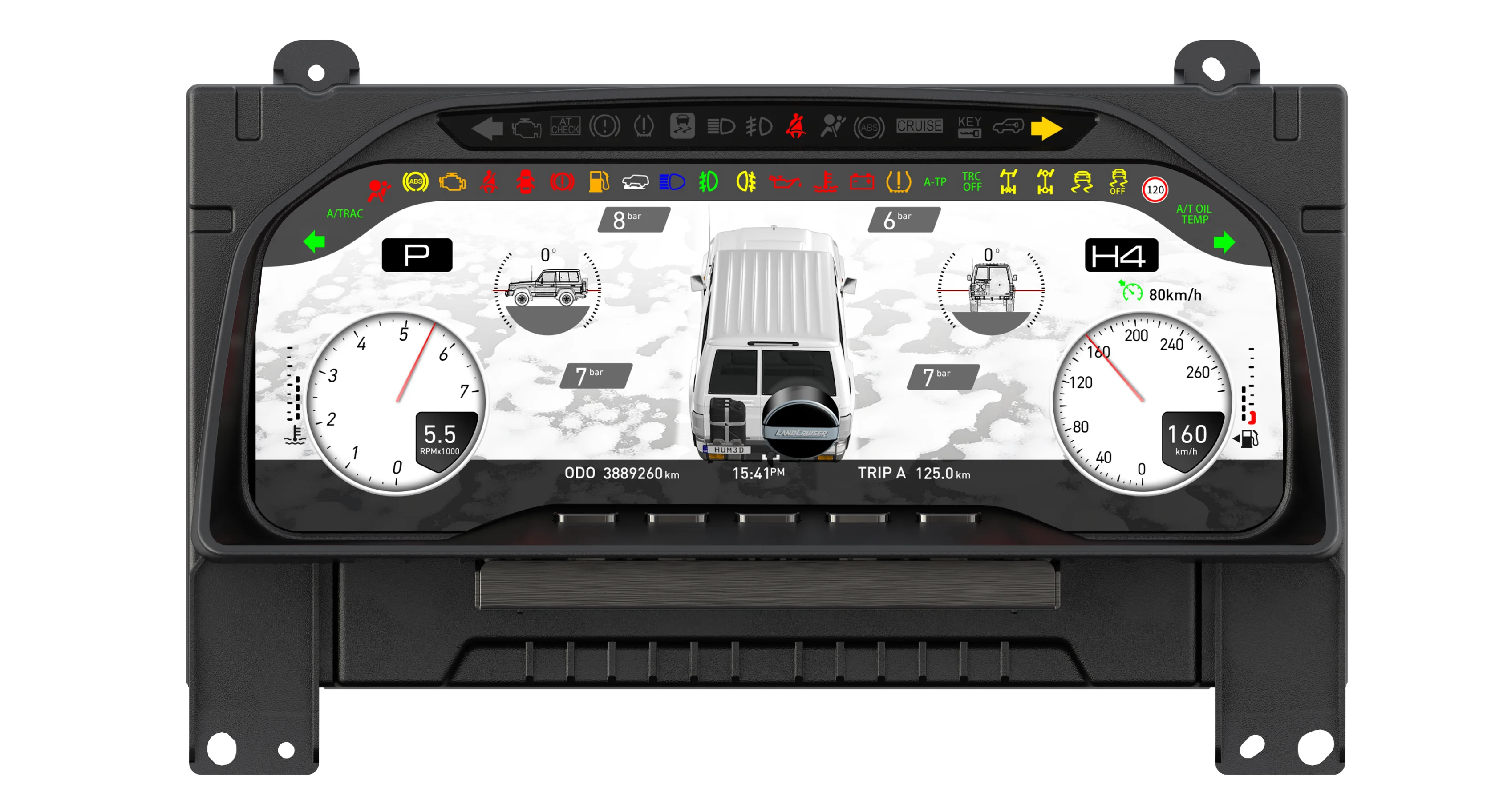 RHD LHD Dashboard For Toyota LC70 LC71 LC76 LC78 LC79 2007-2024 LCD Instrument Cluster Digital Meter Screen Car Radio Carplay