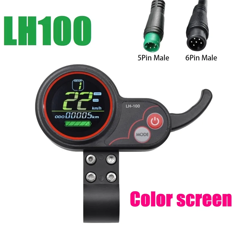 Imagem -02 - Lcd Display Dashboard Acelerador Medidor para Kugoo Scooter Elétrico Ebike Display Lcd Velocímetro 5pin Lh100 24v60v