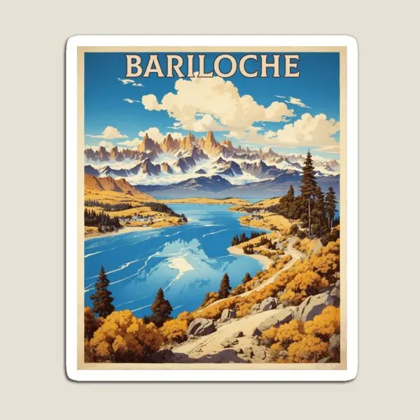 Bariloche Argentina cartel Vintage Touri imán juguete refrigerador divertidos niños pegatinas para nevera organizador decoración magnética