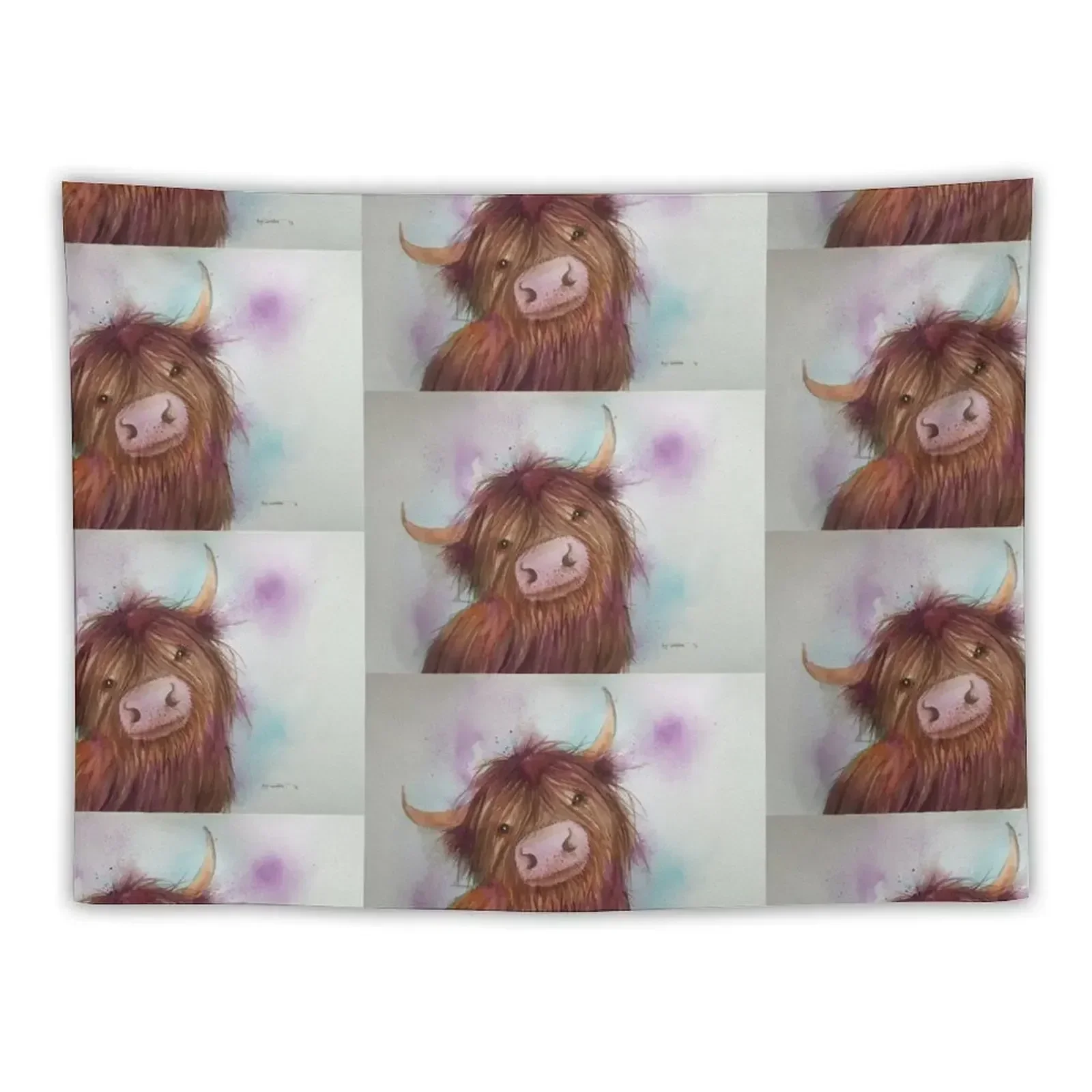 

Heeland Coo, Highland Cattle,Cute Highland Cow Tapestry Wall Decor Hanging Carpet Wall Tapestry