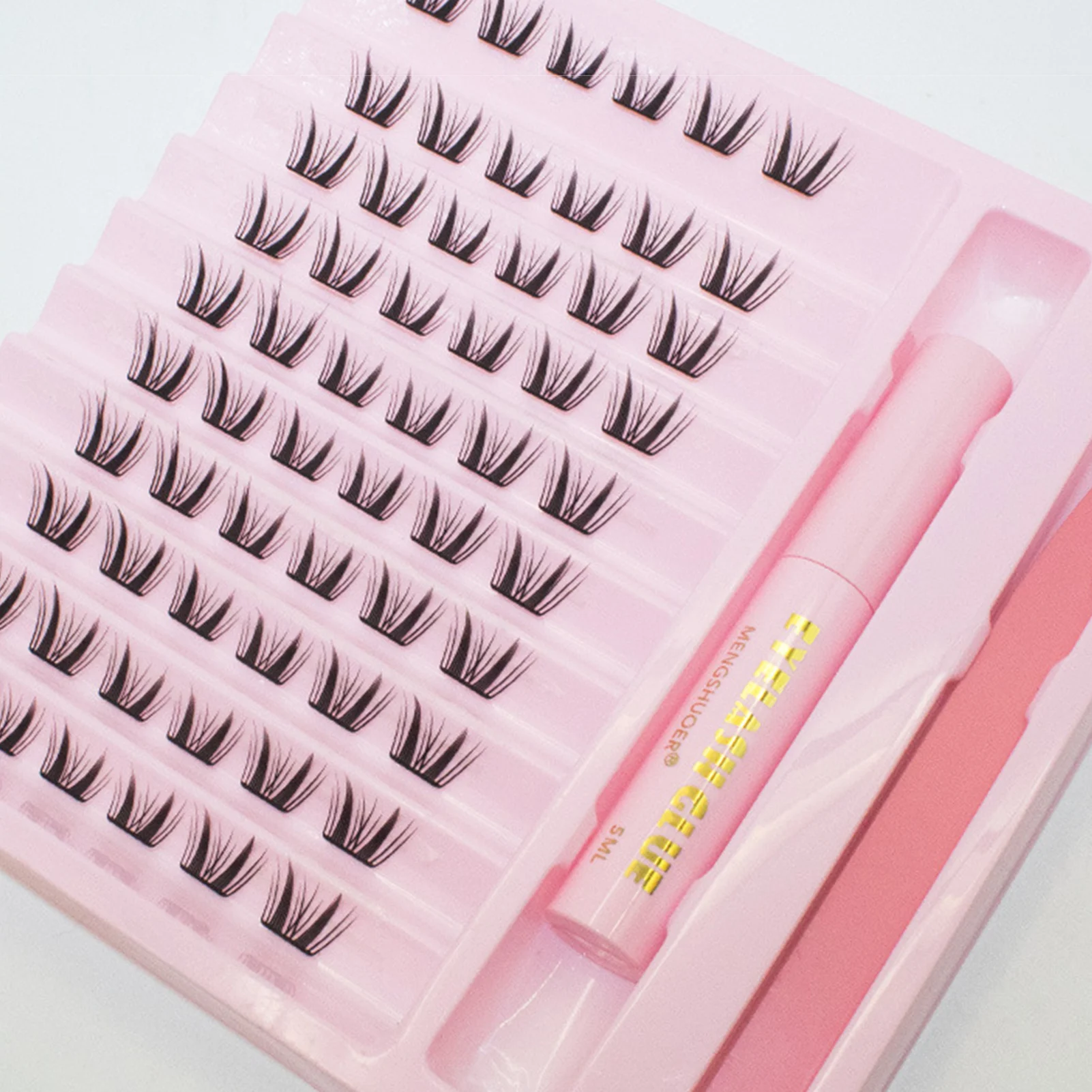 Zestaw do symulacji sztucznych rzęs, pojedyncze kępki, segmentowe sztuczne rzęsy z klejem do rzęs i zestawem pęset, narzędzie do makijażu.