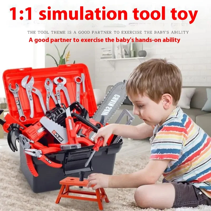 Children's Toolbox Set Baby Simulation Repair Drill Screwdriver Repair Engineer Simulation Repair Tools Pretend Play House Toys