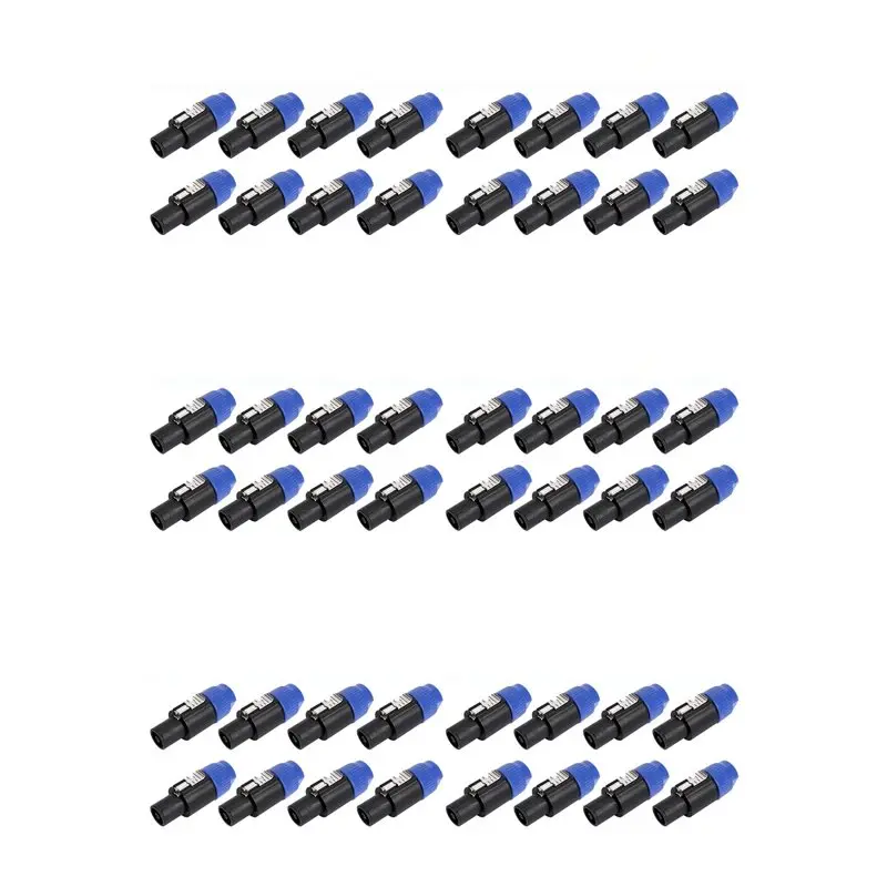 

Аудиокабельные адаптеры-разъемы M09K, 48 шт., 4-контактные аудиоразъемы для динамиков с поворотным фиксатором, совместимые с Speakon NL4FC, NL4FX, NLT4X