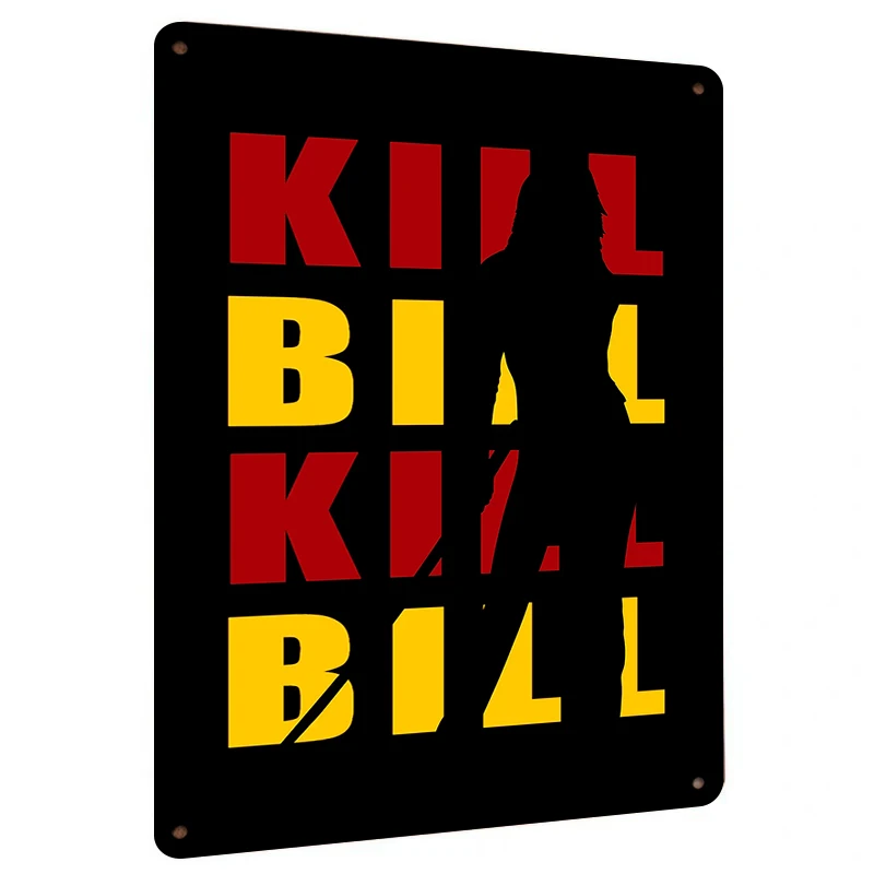 Kill Bill Movie Poster Metal Wall Art Custom Silhouette Decor for Home Office Living Room