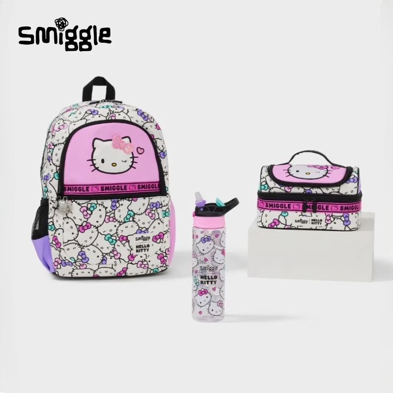 Genuine Australia Smiggle Hello Kitty Kawaii Children Student School Bag Lunch Bag Double Shoulder Backpack Child Girl Gift