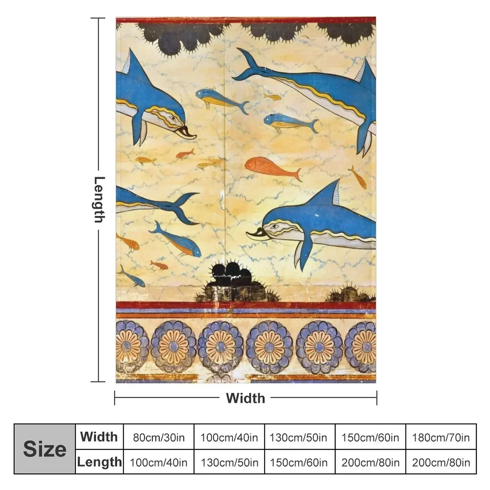 New The Minoan Dolphins Throw Blanket Custom Soft warm winter Blankets