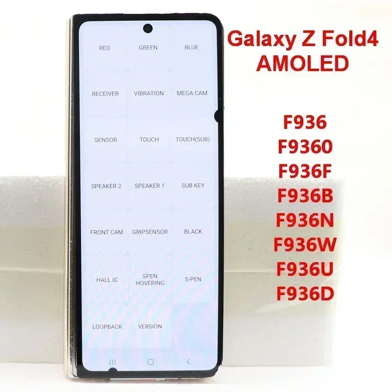 

Super AMOLED Fold 4 LCD Screen For Samsung Galaxy Z Fold4 5G F936 F936B F936U Lcd Display Touch Panel Screen Digitizer Assembly