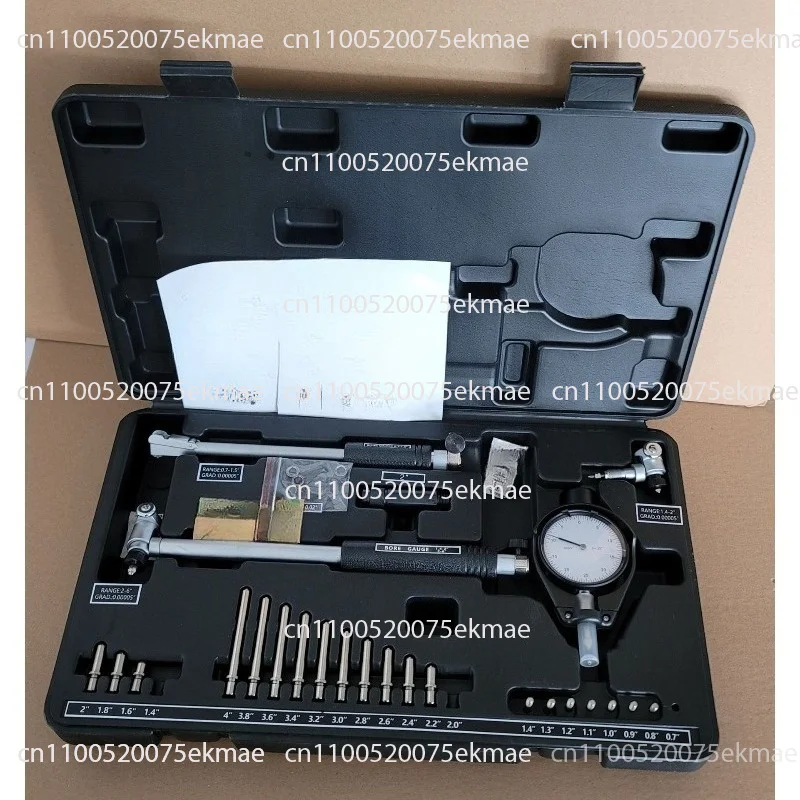 3-pack of metric/imperial inner diameter measuring scale plastic boxes, packaging a tool set within the range of 18-160