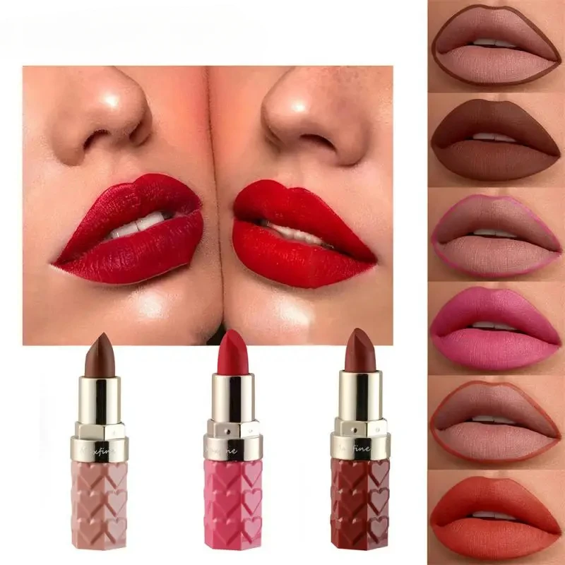 18 Color Matte Lipstick Waterproof Long-Lasting Velvet Lipstick Red Pink Brown Lipstick Non-stick Cup Batom Makeup Cosmetic