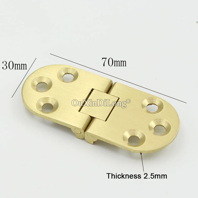 Brand New 4PCS Solid Brass Butler Tray Flap Hinges 180° Invisible Hidden Folding Table Hinges Dining Table Desktop Flip Hinges