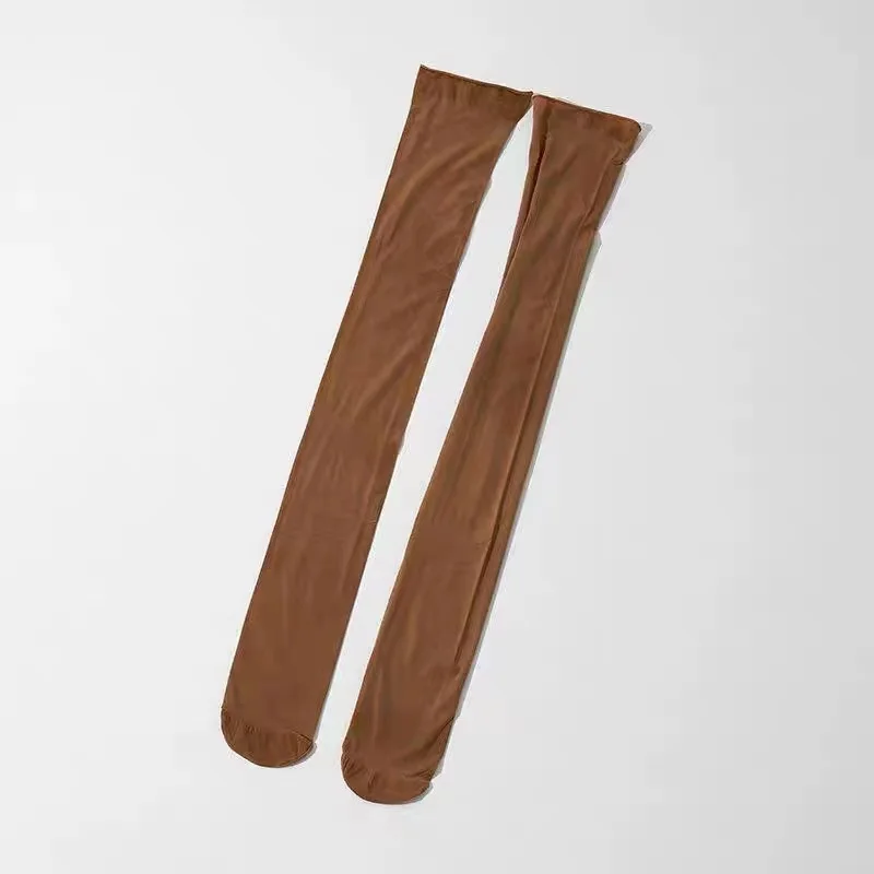 جوارب الفخذ العليا للنساء الدانتيل الرباط حزام النفط لامعة شير جوارب طويلة 8 Denier