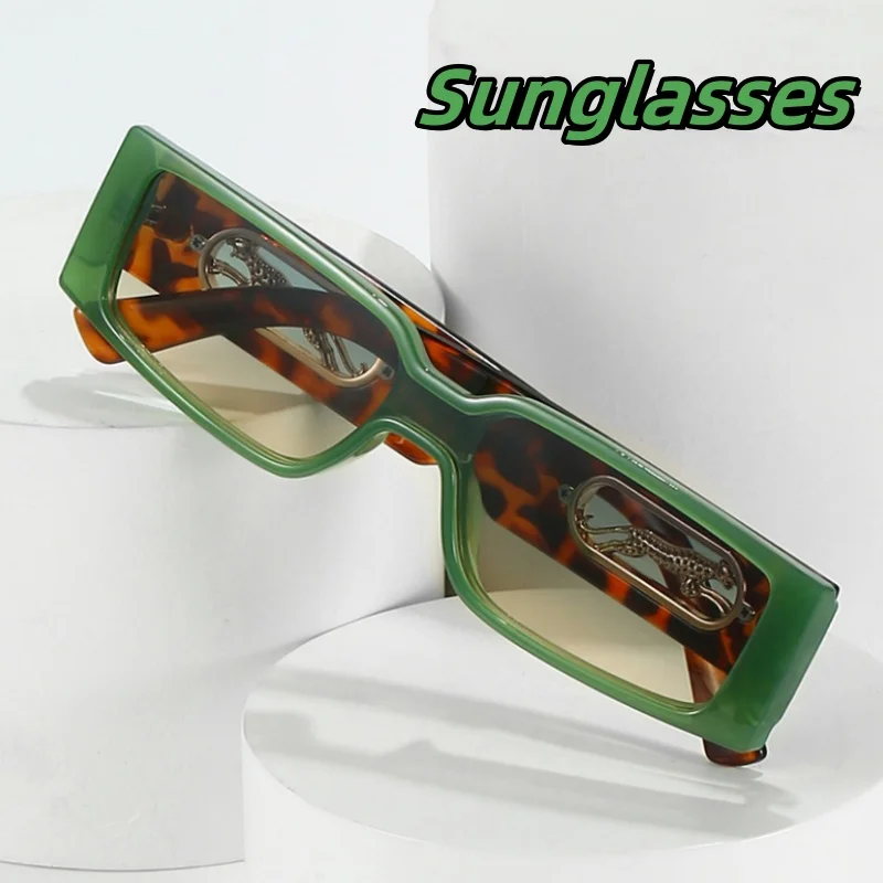 

Fashionable and Elegant Small Square-framed Sunglasses Women Men Trend Street Photography UV Resistant Hollow Out Glasses