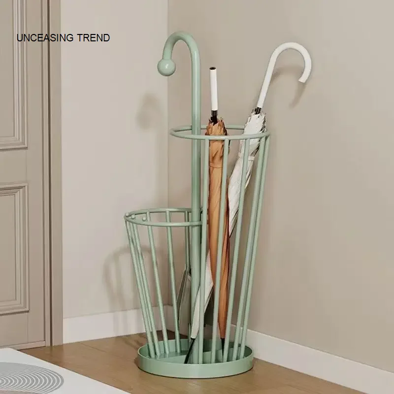 Umbrella Storage Rack Large Capacity Commercial Iron Umbrella Bucket Household Floor-Standing Creative Door Umbrella Storage