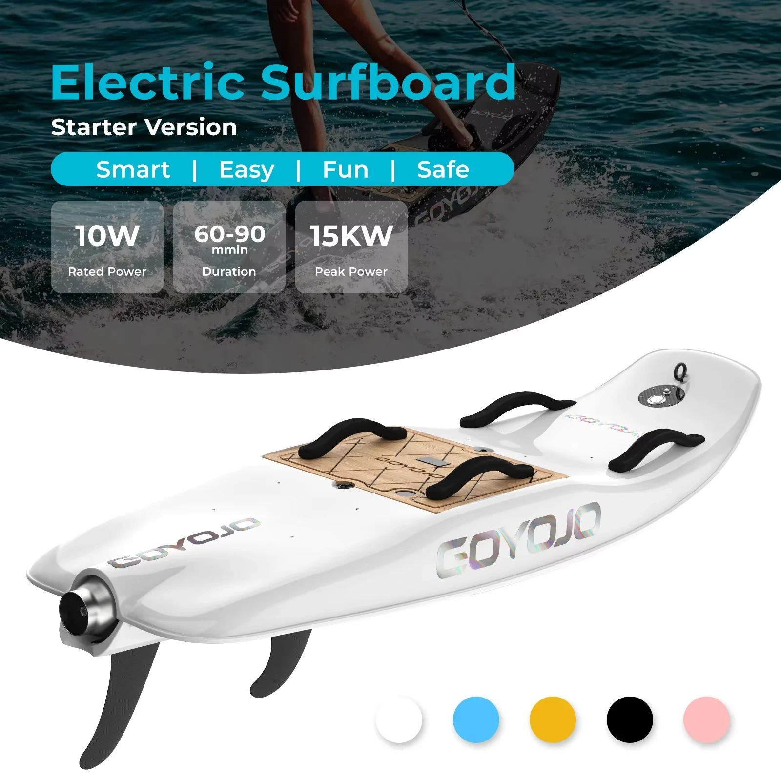 Jet Surfboard Electric for Adult, with 18kw High Speed Surfing Electric Jetboards with 3 Tail, Smart Water Scoote