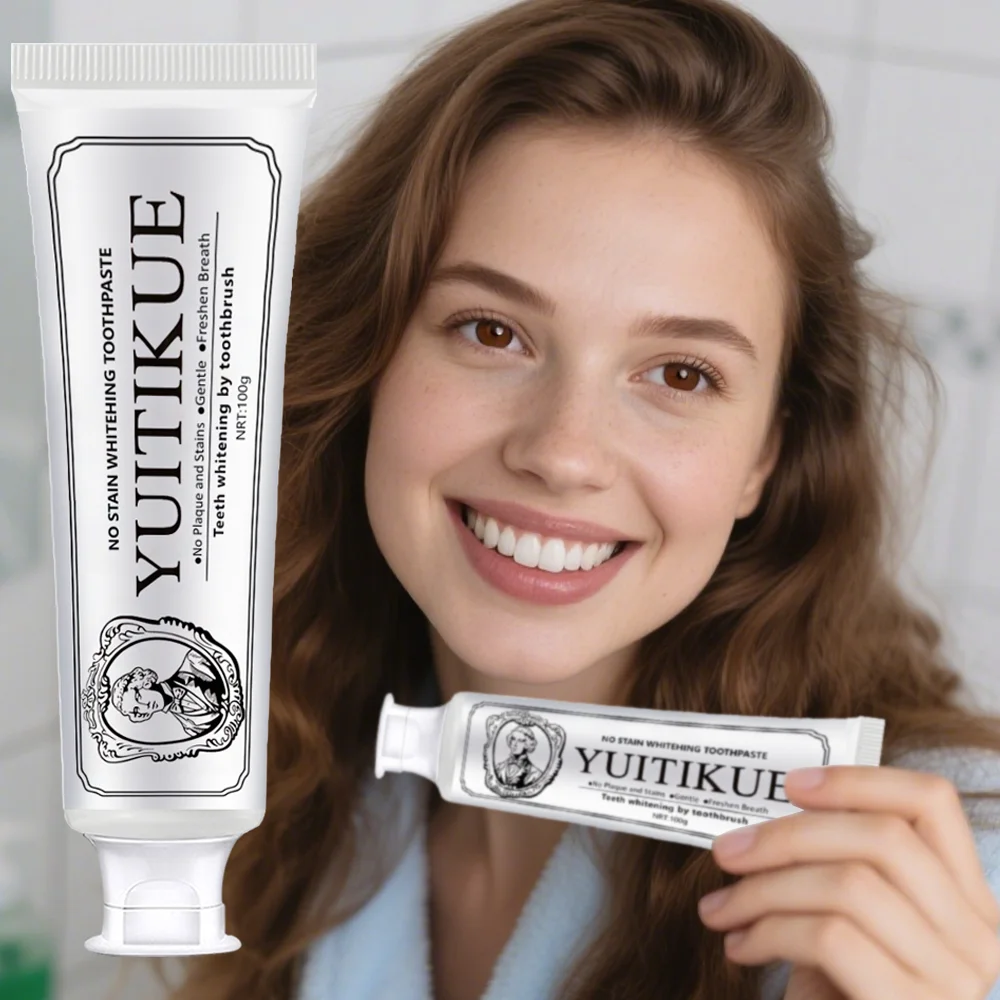 Pasta de dientes blanqueadora sin manchas 100 g: brillo de menta, protección múltiple, sin placa, suave y refrescante aliento