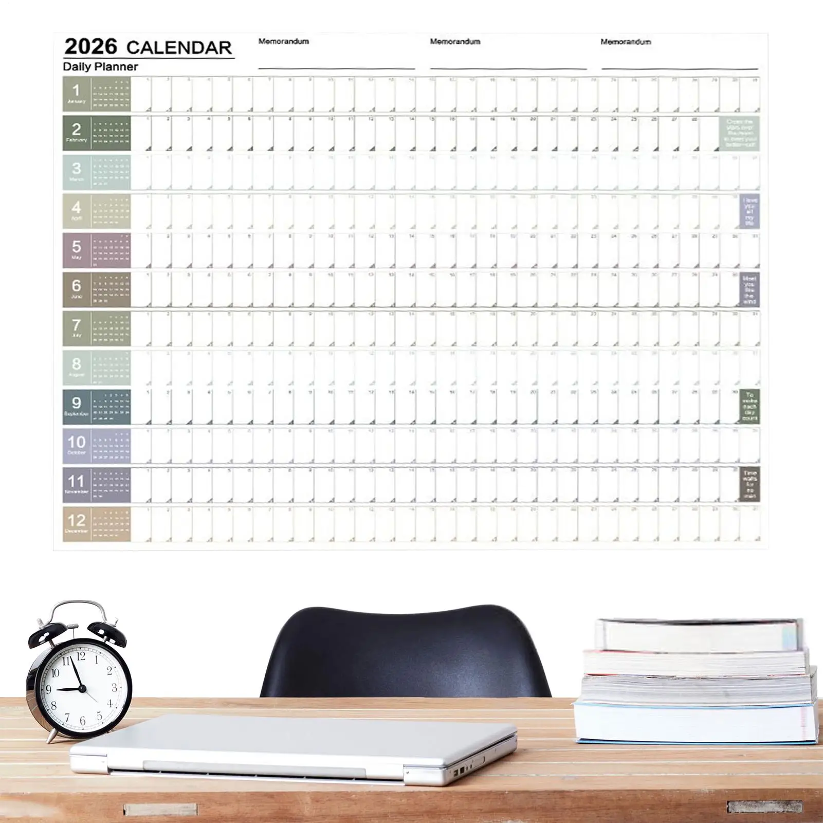 2026 Wall Calendar 29 X 20 Inch Large Notebook with Tip Labels And Sticker Wall Decor Planner for Mental Study School Task Home
