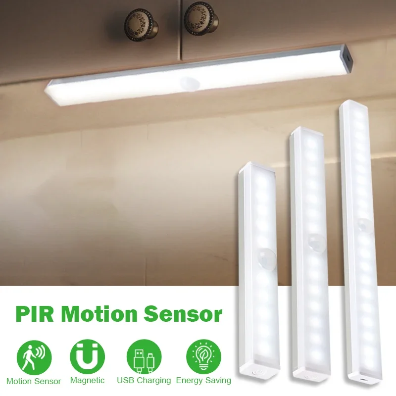 LED Night Lights Smart PIR Motion Sensor Wireless Night Lamps Bedroom Decor Light Detector Wall Decorative Lamp Cupboard Kitchen