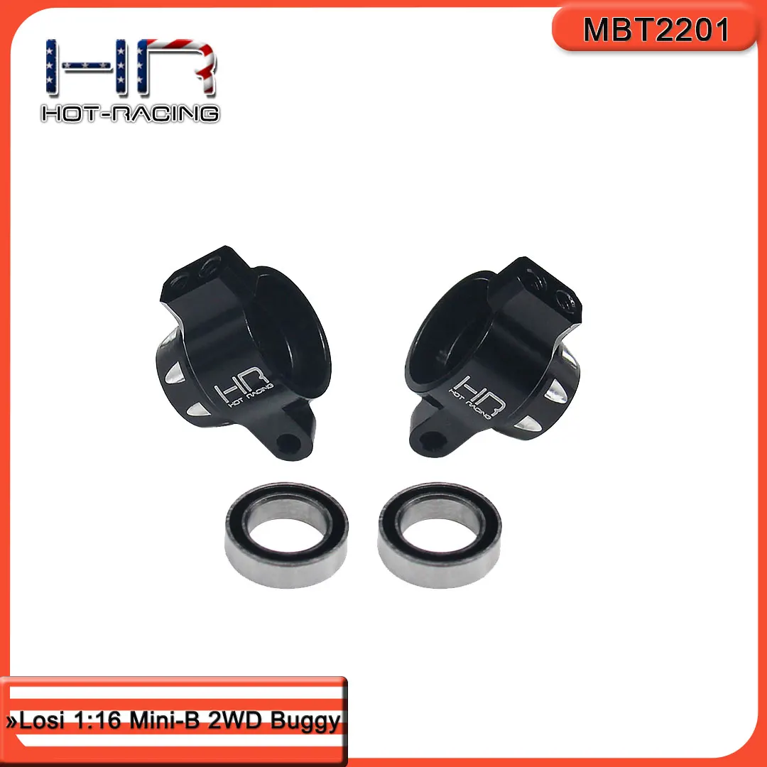 Hot Racing HRAAMBT2201 Black Alum Rear Hub Set Rep TLR312000 for 1/16 Losi Mini-B 2.0 2WD Buggy