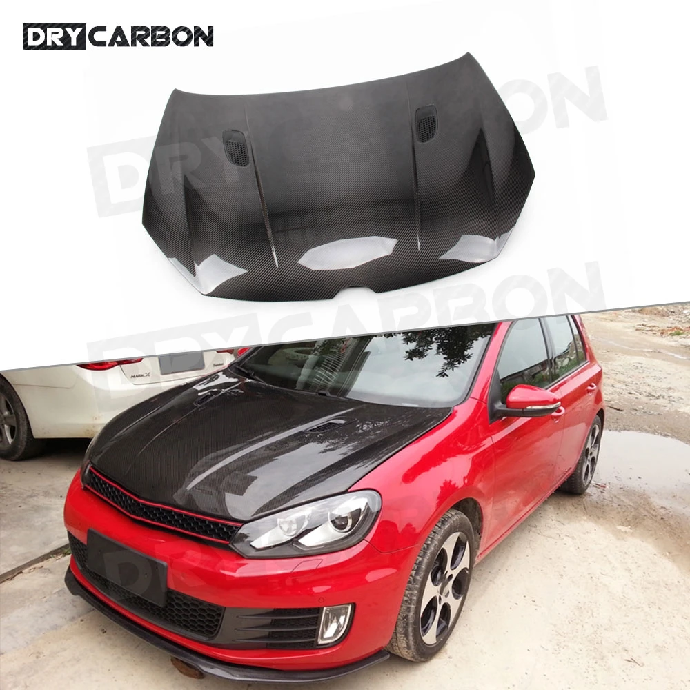 Carbon Fiber Front Engine Hood Air Vent Trim Cover Bonnet for Volkswagen VW Golf 6 VI MK6 GTI R20 2010-2013 Car Body Kit Styling