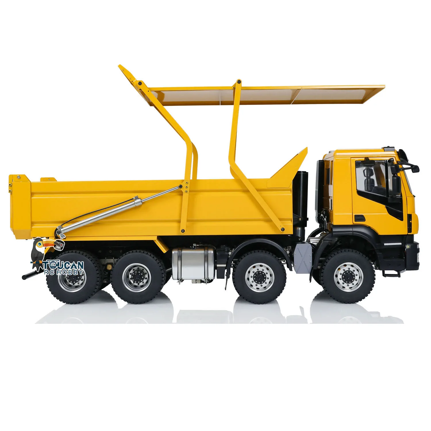1/14 Hydraulic RC Tipper Truck Metal 8x8 Flip-over Cover Remote Control Dump Car With Light Sound Vehicle Machine Hobby Toys - view 6