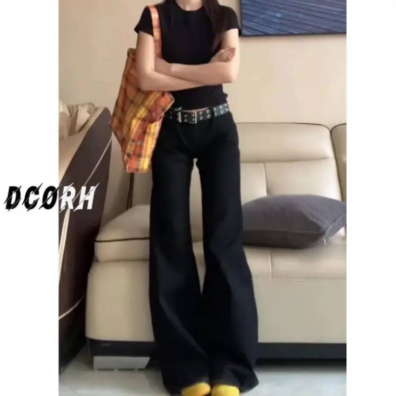 

Fashion Women's Low-Rise Denim Jeans Sexy Black Washed out Loose Fit Comfortable plus Size Casual Trousers for Ladies