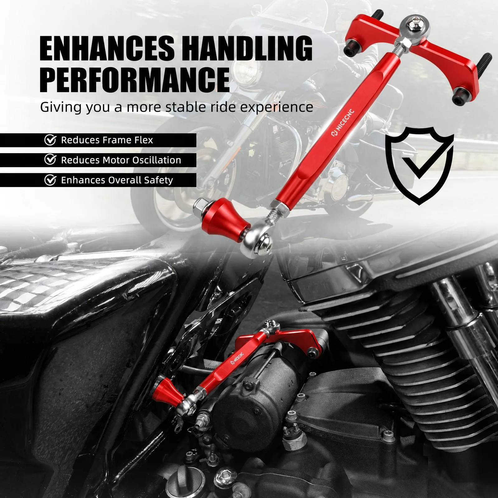 For Harley Road Glide FLTRX 2017-2020 M8 Touring Stabilizer Street Glide	FLHX 2017-2025 Road King FLHR 2017-2022 CVO FLTRXSE