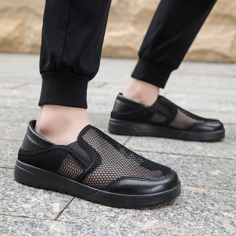 

Мужские повседневные туфли-слипоны больших размеров с ажурным узором: мужские туфли-слипоны для вождения – нескользящие и дышащие