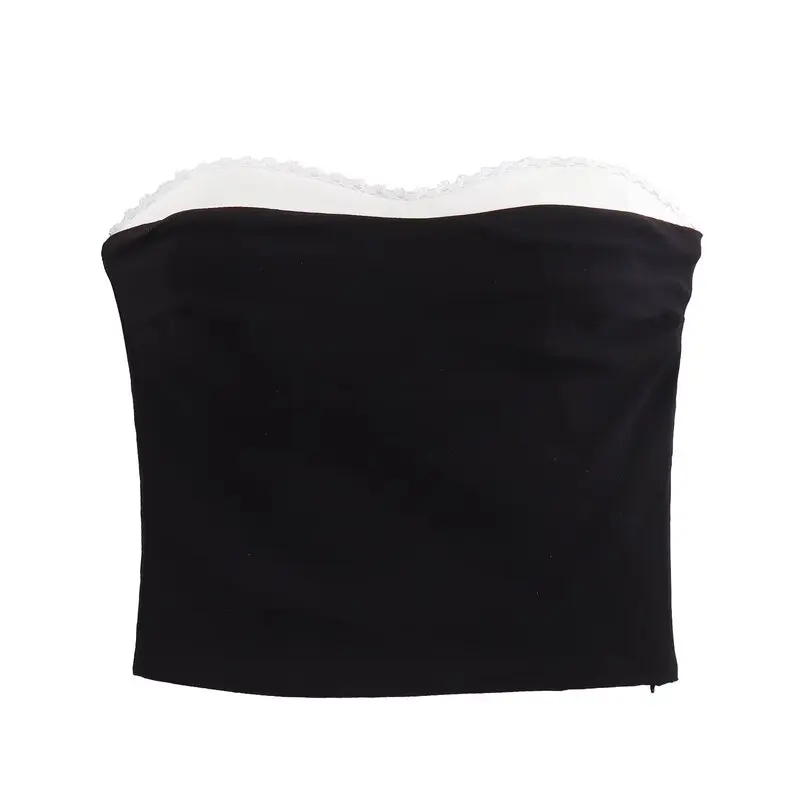 

Fall 2024 Women's Design Slim Fit Versatile Lace Trimmed Tube Top Faionable Ele Versatile Sle for All Ocns