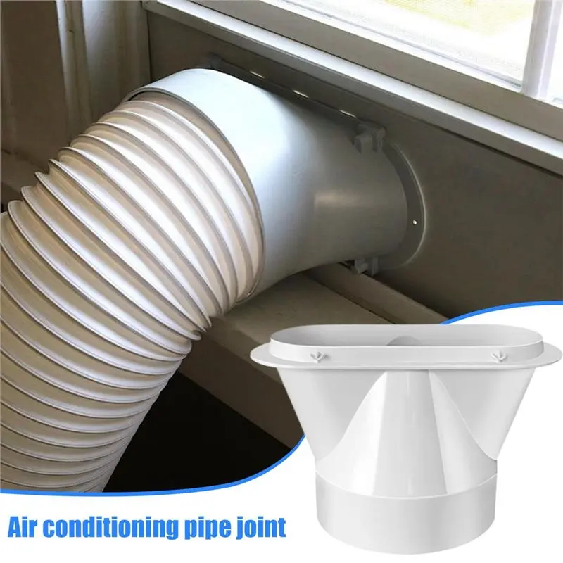 A56T-Portable Air Conditioner Hose Adapter Flat Window Tube Coupler Air Conditioner Exhaust Hose Coupler