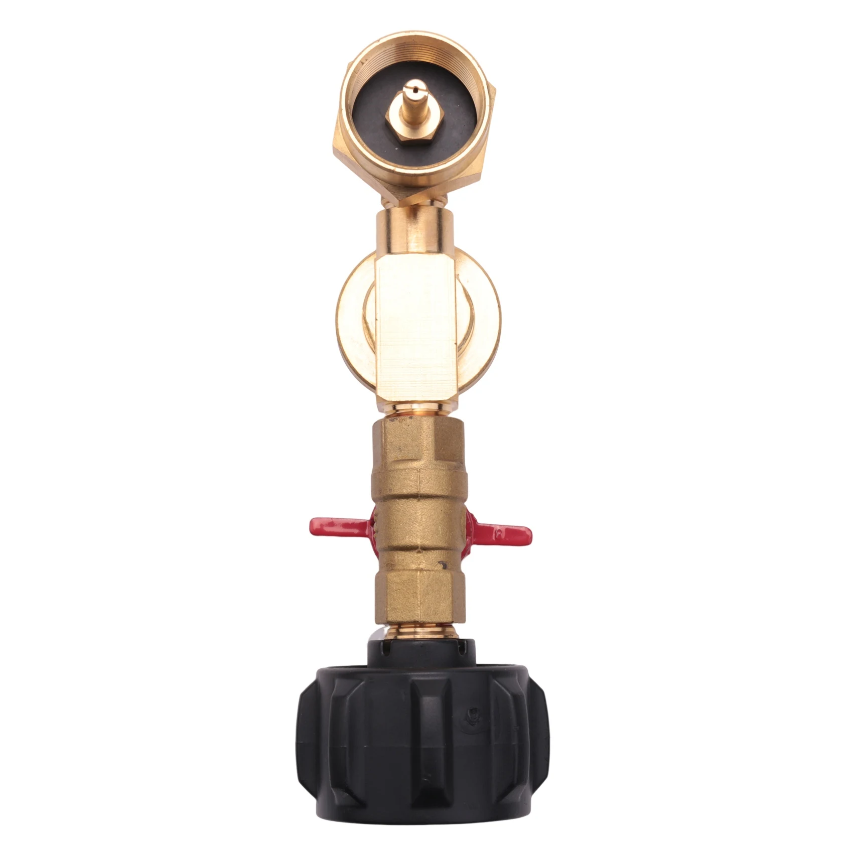 Adaptador de propano de 1Lb a 20Lb, QCC1 adaptador de codo de recarga de propano con manómetro y válvula de Control de encendido y apagado para tanque de propano de 1LB