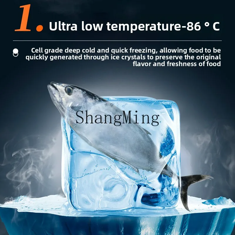 ثلاجة أفقية لحفظ الطعام الطازج من LXY، فريزر المأكولات البحرية سريع التحمل بزاوية 86 درجة #2