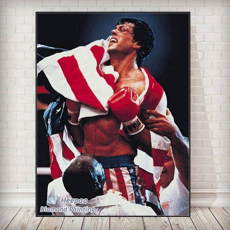 Boxing Champion Rocky Balboa 5D DIY Diamond Painting Embroidery Art Cross Stitch Kit Mosaic Pictures Handmade Home Decor Gift