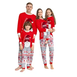 Xmas Family Matching Pajamas New Arrivals 2025 Santa Merry Christmas Print Adult Kids Pjs Top+Pants Baby Jumpsuit Dog Clothes