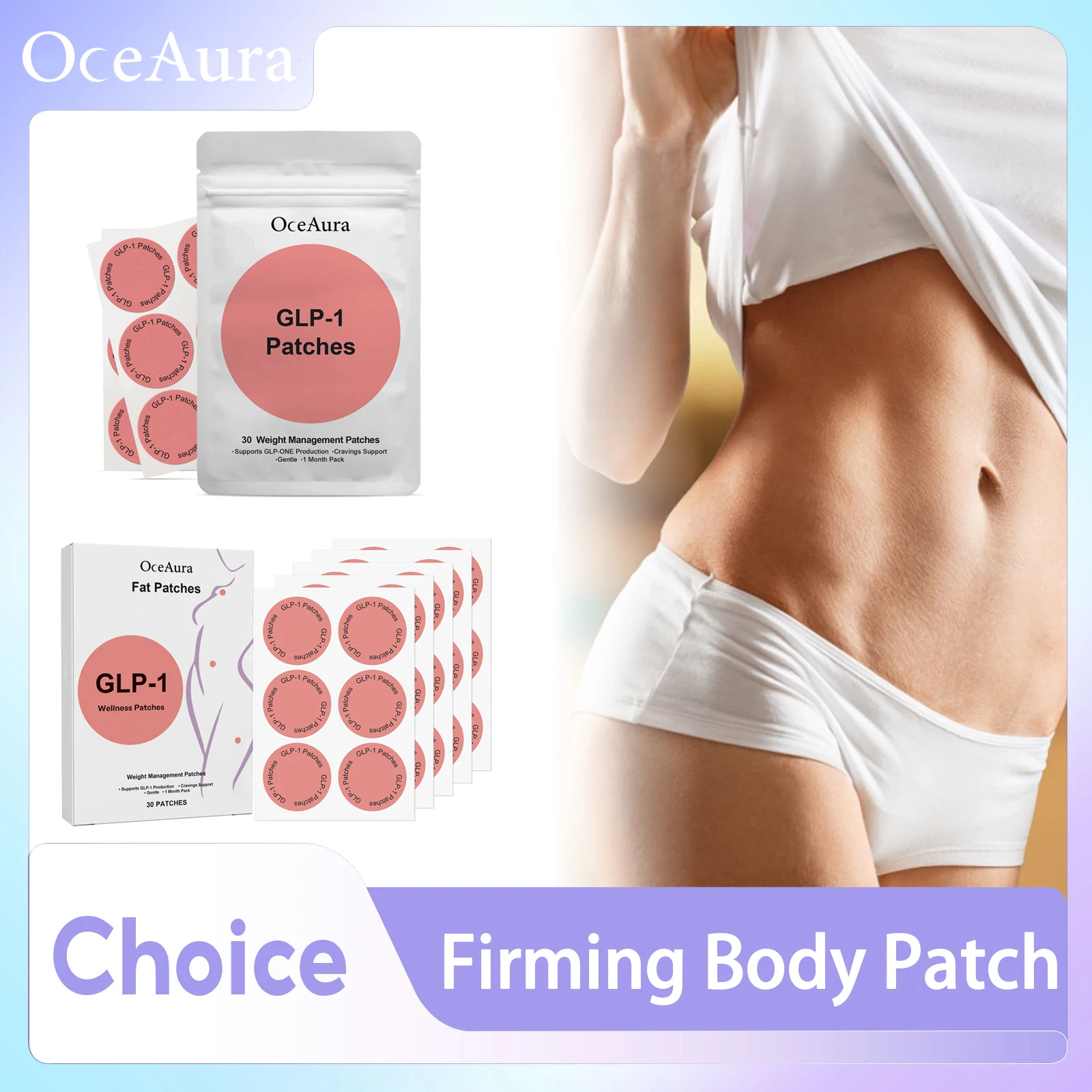 

GLP 1 Weight Loss Patches Improve Saggy Skin Collagen Enhancer Prevent Fat Accumulation Slim Waist Firming Body Care Stickers