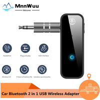 Car Bluetooth-compatible 5.0 Transmitter Receiver 2 in 1 USB Wireless Adapter 3.5mm Aux For Car Audio TV PC Headphones