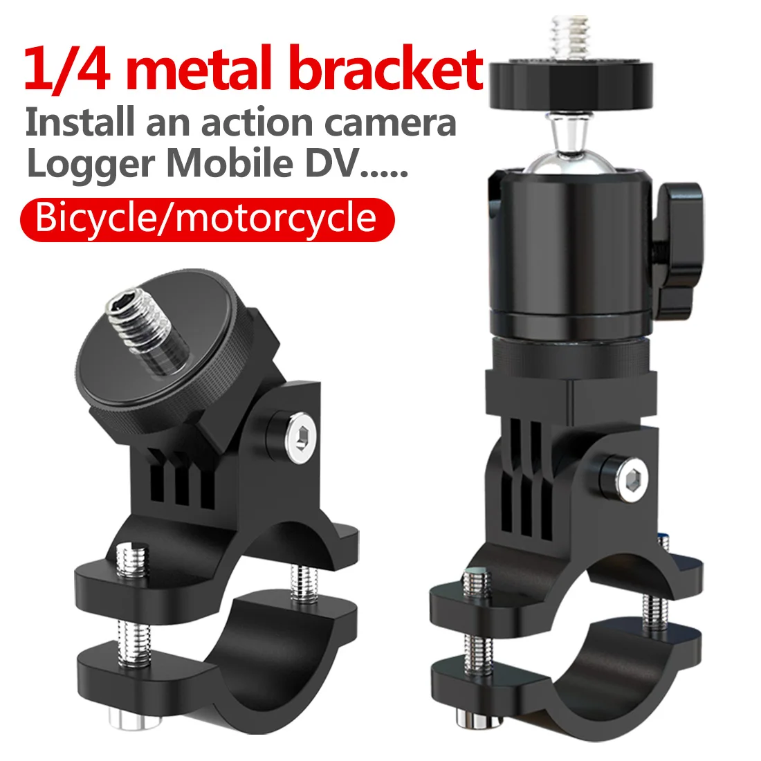 Metall Radfahren Bike Mount Motorrad Lenker Halter 1/4 Schraube für GoPro 10 9 8 für Insta360 ONE X X2 R kamera für DJI Action 2 – Detail 15