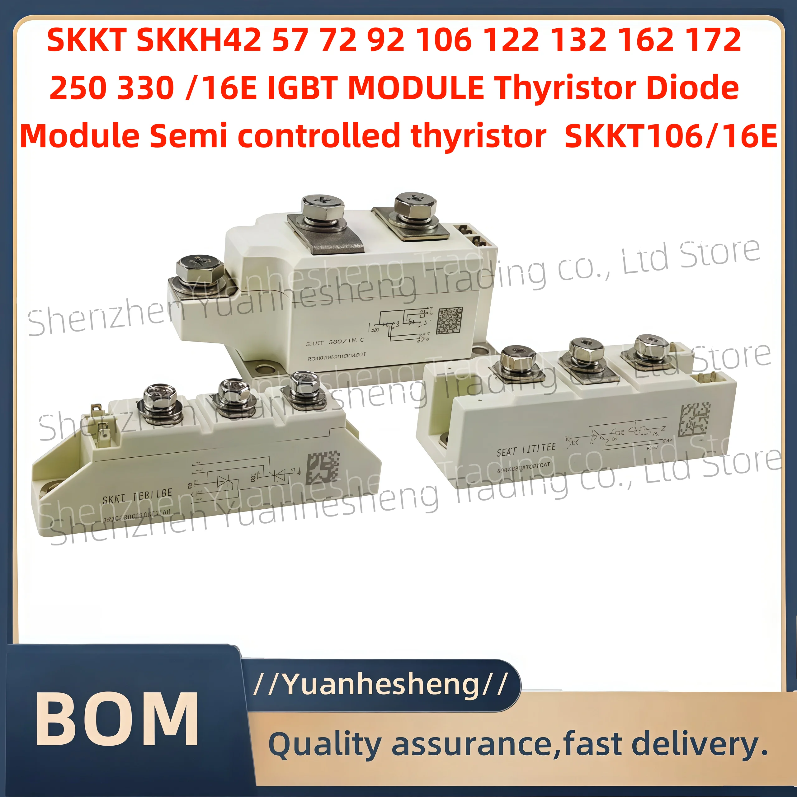 Brand new and original  SKKT SKKH42 57 72 92 106 122 132 162 172 330 /16E   Diode Module Semicontrolled thyristor