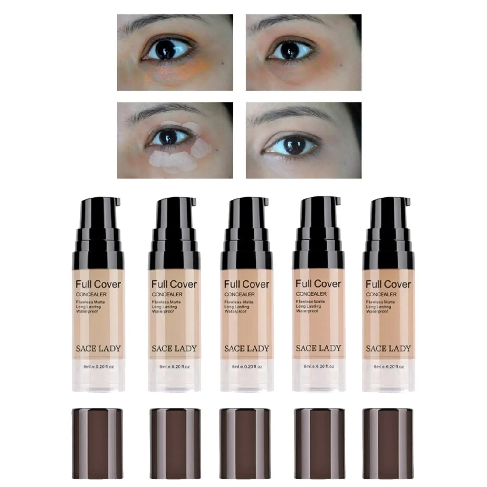 كونسيلر سائل للمكياج مقاوم للماء يدوم طويلاً، كريم كونسيلر عالي التغطية، مكياج للوجه والهالات السوداء #5