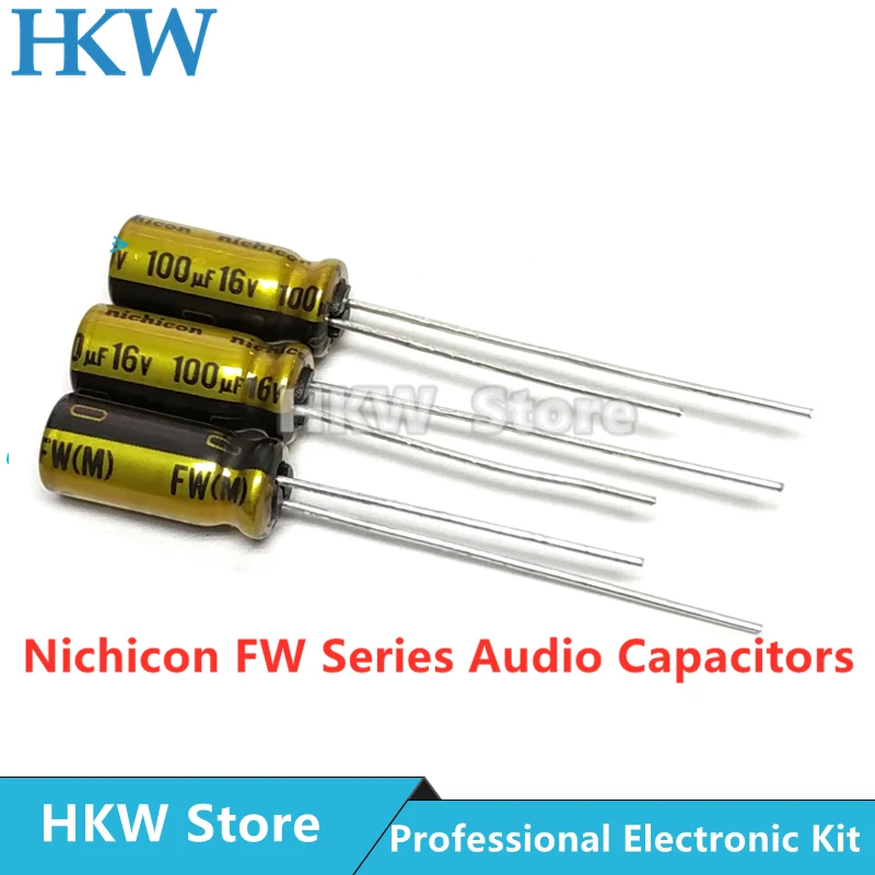 10pcs NICHICON 100UF 16V 5X11mm FW Series Electrolytic Capacitors Hi-Fi Audio Capacitor New and Original UFW1C101MPD 16V100UF